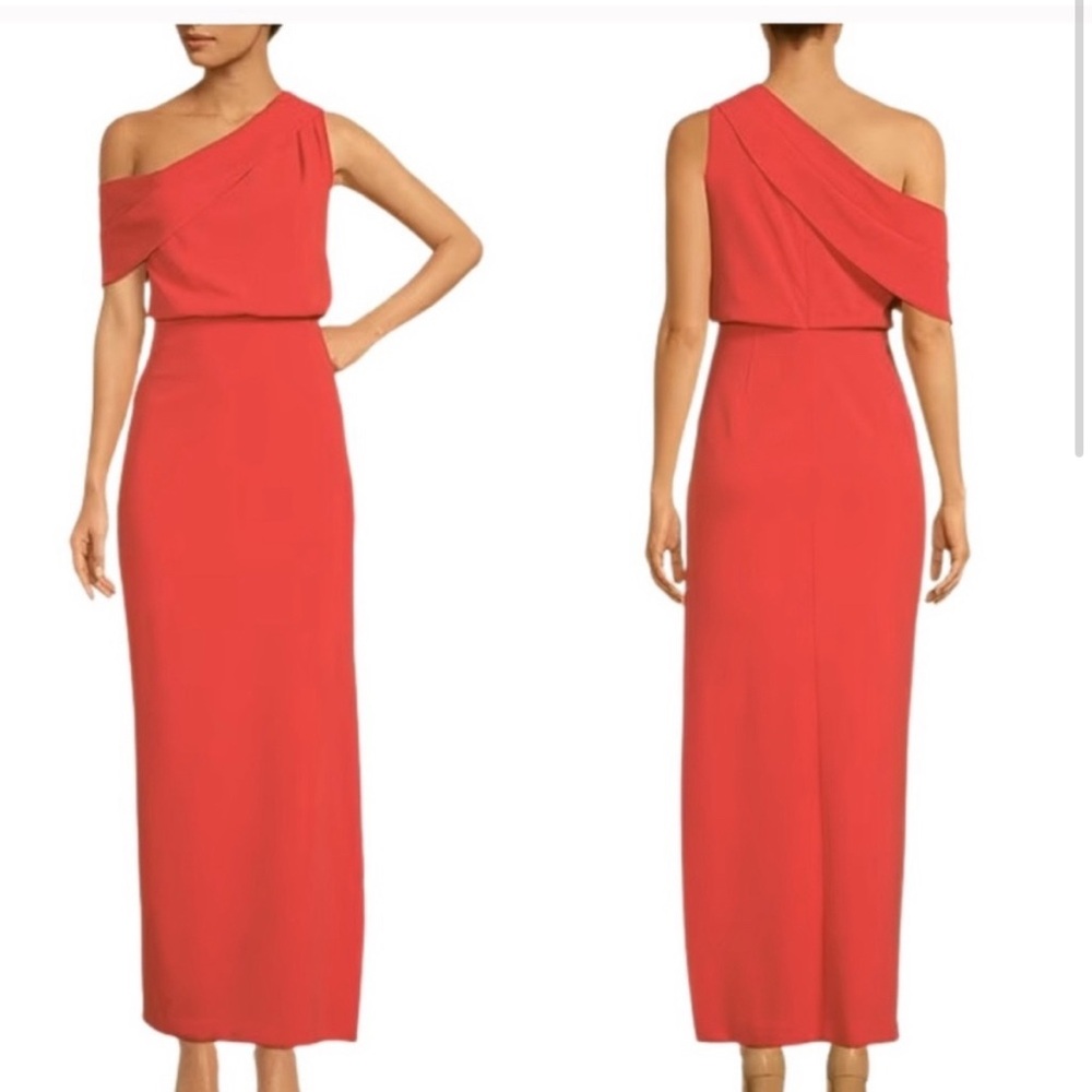 Elegant Red One-Shoulder Dress - Picture 2 of 3